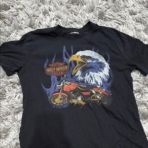 Harley-Davidson Black Tee with Eagle and Motorcycle